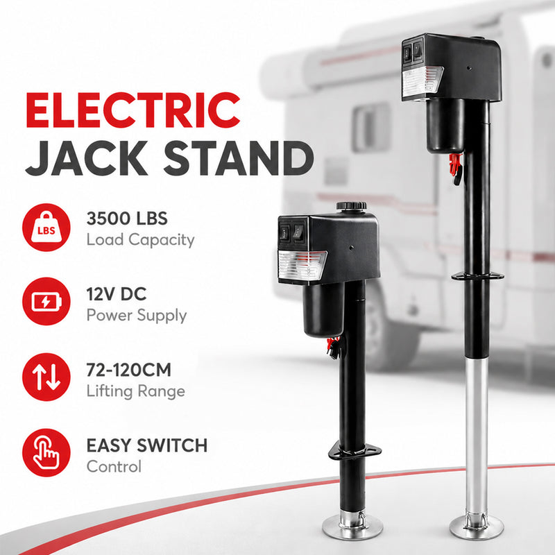 Load image into Gallery viewer, PORIYA HEAVY DUTY MOTORISED 12V ELECTRIC CARAVAN JACK TRAILER JOCKEY STAND 3500LBS
