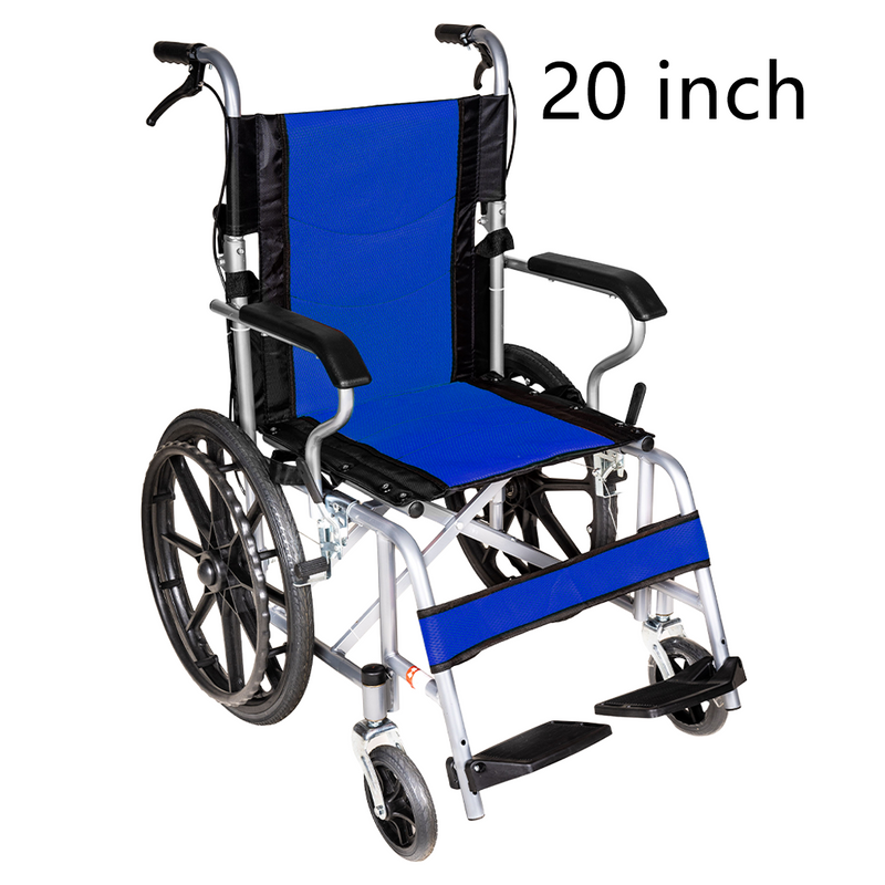 Load image into Gallery viewer, 20" Foldable Wheelchair Park Brakes Lightweight Soft for Elderly and Disabled
