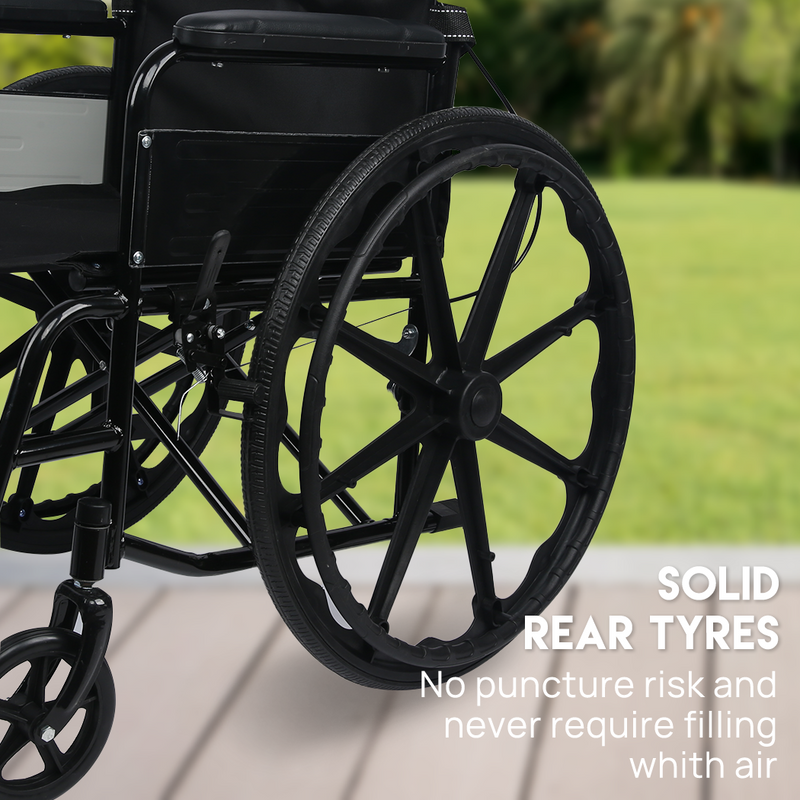 Load image into Gallery viewer, 24 Inch Wheelchair Manual Folding Wheel Chair Portable Foldable for Elderly