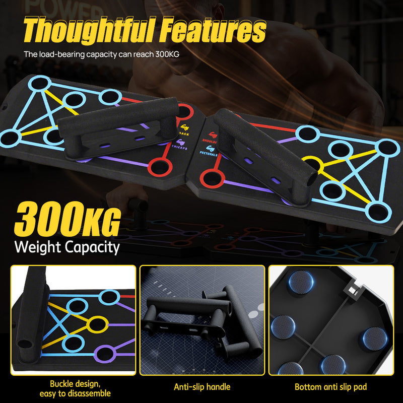 Load image into Gallery viewer, PORIYA Foldable Push Up Board Multi-Position Home Gym Fitness Workout Pushup Stand