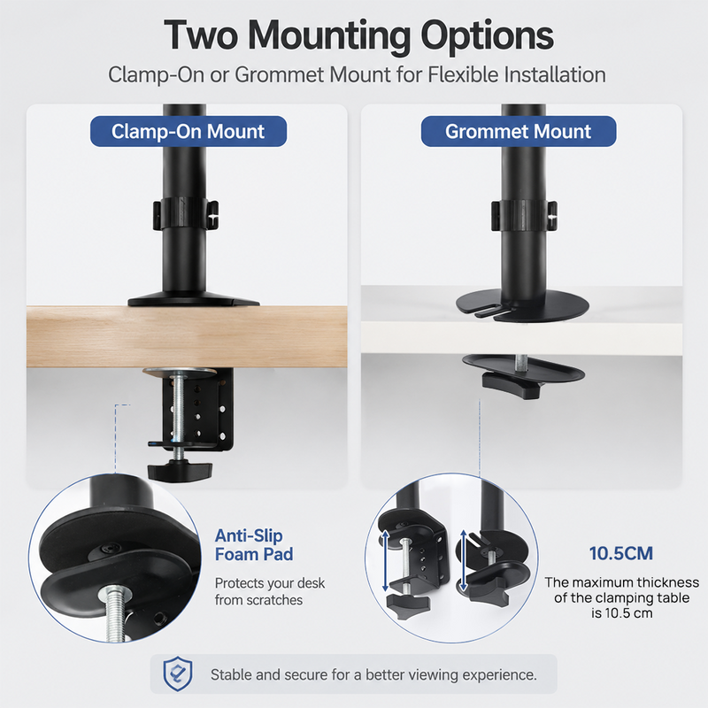 Load image into Gallery viewer, PORIYA Monitor Arm Dual Desk Mount 10-32'' Displays Screen Bracket Holder Black