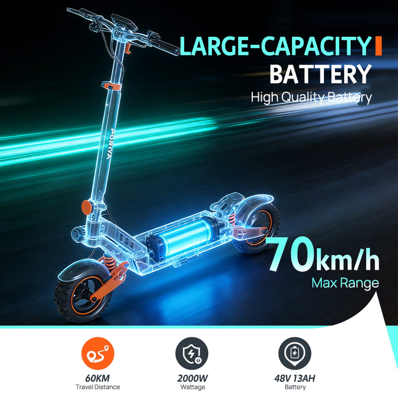 Load image into Gallery viewer, PORIYA Electric Scooter 2000W 70KM/H 60KM Foldable Portable Adult Off Road E-Bike