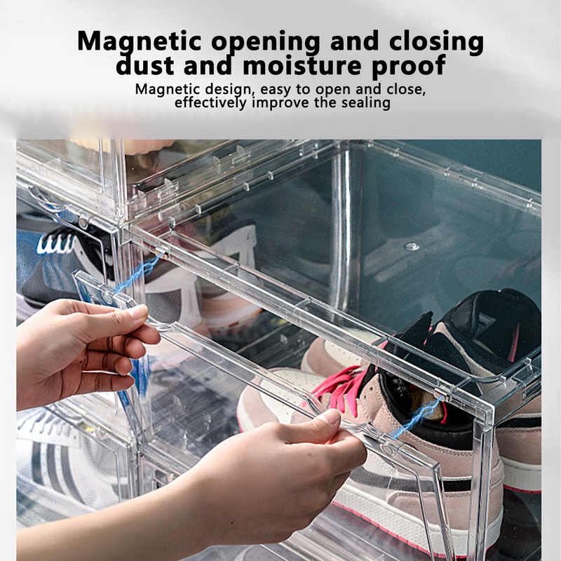 Load image into Gallery viewer, PORIYA 2-20pcs Clear Acrylic Stackable Boxes Shoes Clothes Toy Display DIY Storage Box