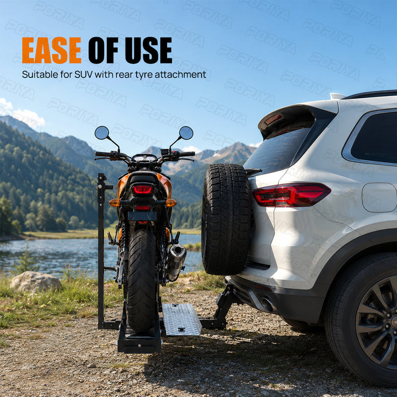 Load image into Gallery viewer, PORIYA Motorcycle Motorbike Carrier Rack 2" Towbar Arm Rack Dirt Bike Ramp Steel