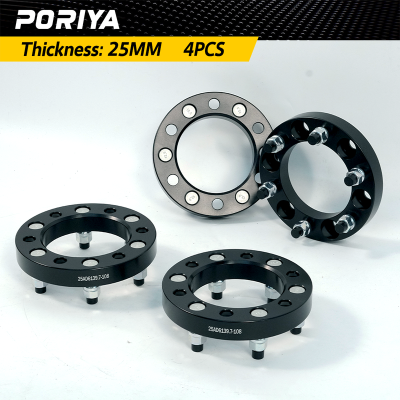 Load image into Gallery viewer, PORIYA 25mm 6 Stud 6x139.7 M12x1.5 Wheel Spacers for Toyota Hilux Pajero Triton Ranger