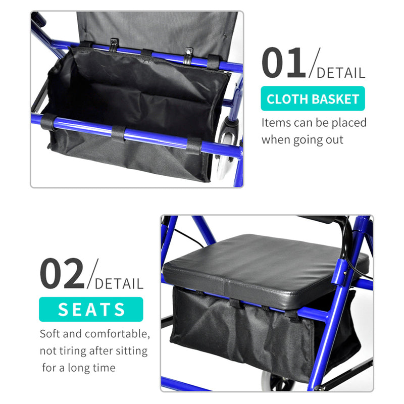 Load image into Gallery viewer, Classic Rollator Walker Lightweight Folding Mobility Walking Rollator Walker