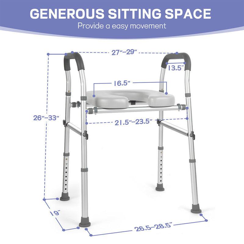 Load image into Gallery viewer, PORIYA Raised Toilet Seat 17"-24" 450 lbs Universal Toilet Riser for Elderly