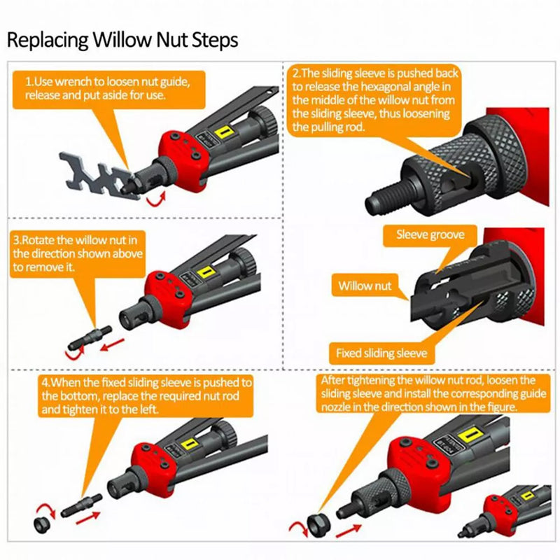 Load image into Gallery viewer, PORIYA Heavy Duty 1660pcs Nutsert Tool Kit Rivnut Riveter Rivet Nut Gun M3-12 Mandrels