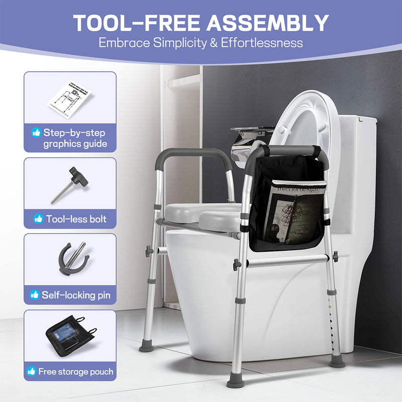 Load image into Gallery viewer, PORIYA Raised Toilet Seat 17"-24" 450 lbs Universal Toilet Riser for Elderly