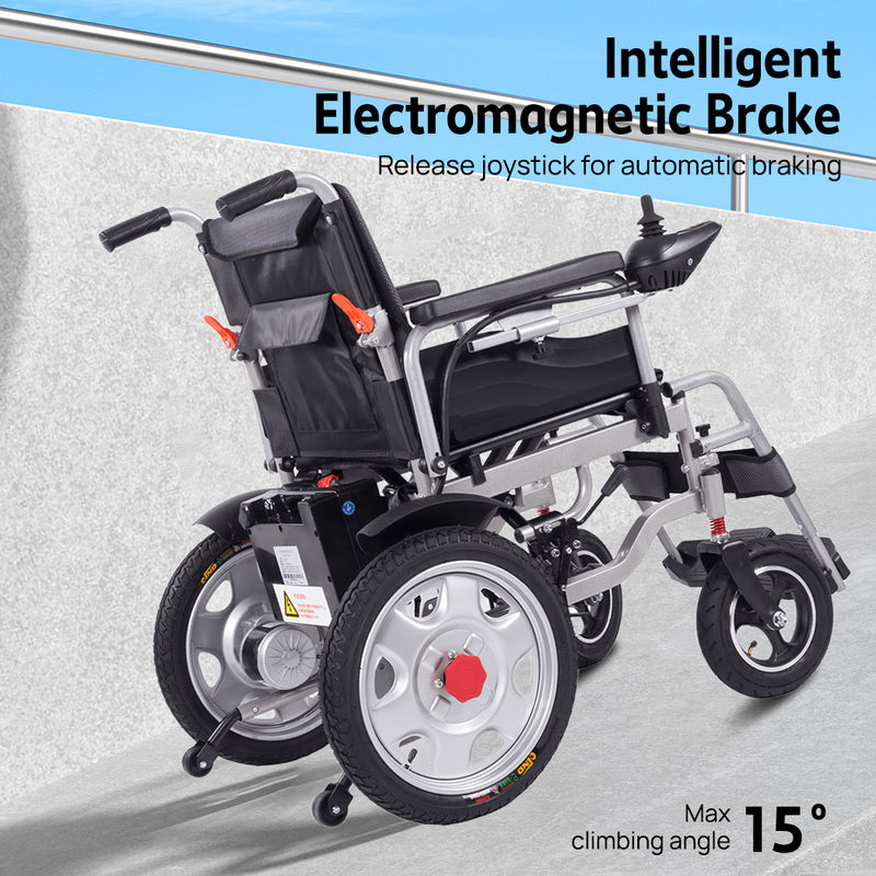 Load image into Gallery viewer, Electric Wheelchair Folding Long Range Motorised Foldable Armrest Free Flip