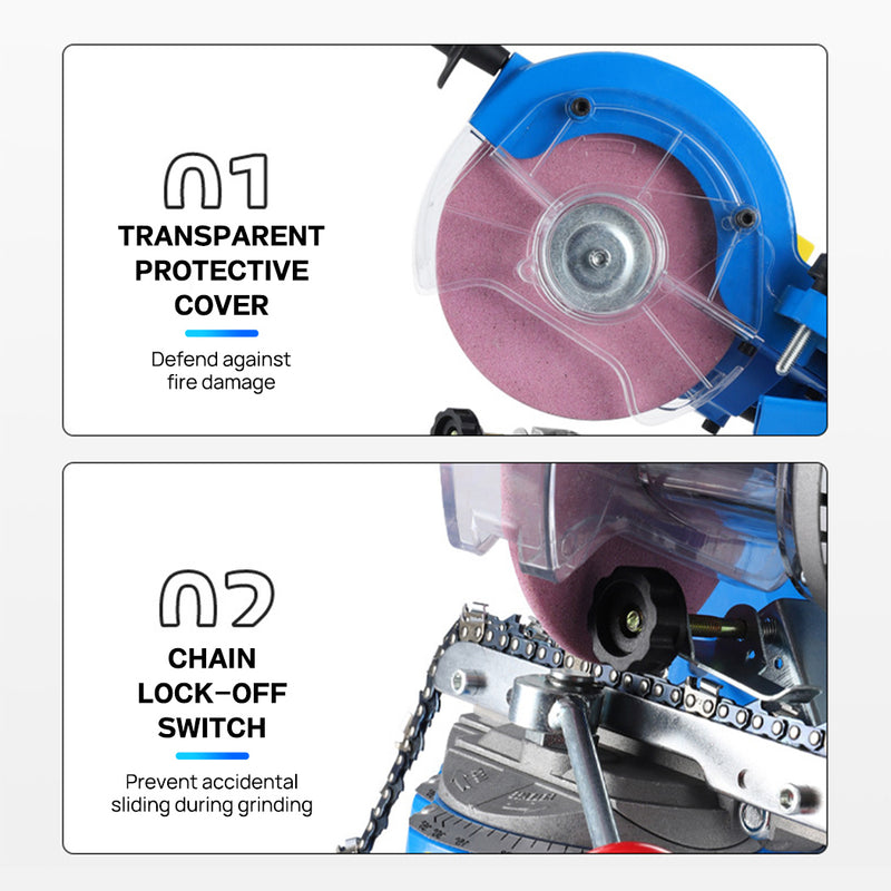 Load image into Gallery viewer, PORIYA Chainsaw Sharpener Chain Saw Electric Grinder Bench Tool w/Raker Gauge