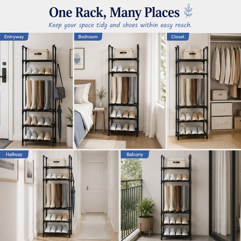 Load image into Gallery viewer, PORIYA 20/50 Pairs 10-Tier Shoe Rack Storage Shelf Metal Frame Stackable Shoe Organizer