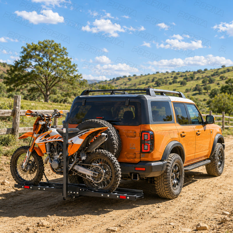 Load image into Gallery viewer, PORIYA Motorcycle Motorbike Carrier Rack 2" Towbar Arm Rack Dirt Bike Ramp Steel