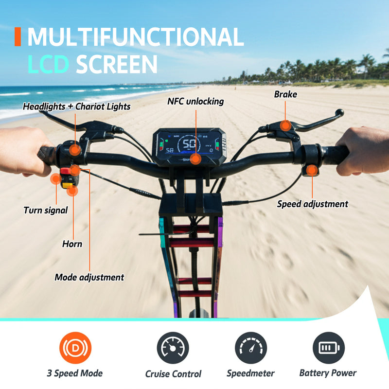 Load image into Gallery viewer, Electric Scooter NFC Start 3500W 80KM/H OFF Road Adult Foldable RGB E-Bike
