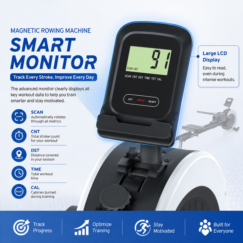Load image into Gallery viewer, PORIYA Magnetic Rowing Machine 16 Levels of Quiet Resistance Workout Fullbody
