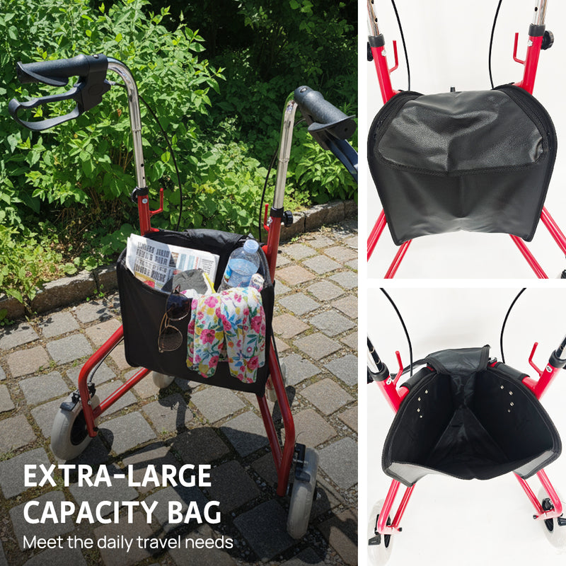 Load image into Gallery viewer, PORIYA Folding Walker Rollator 3 Wheel Mobility Aid Frame Indoor Outdoor Medical w/ Bag