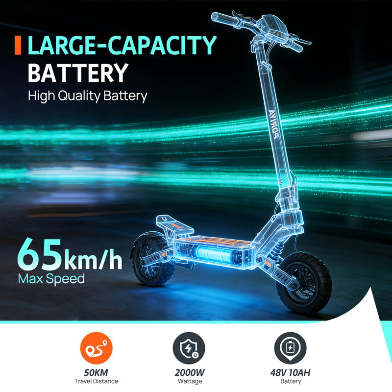 Load image into Gallery viewer, PORIYA 11" Electric Scooter 2000W 50KM 65KM/H Off-Road Adult E-Bike E-Scooter