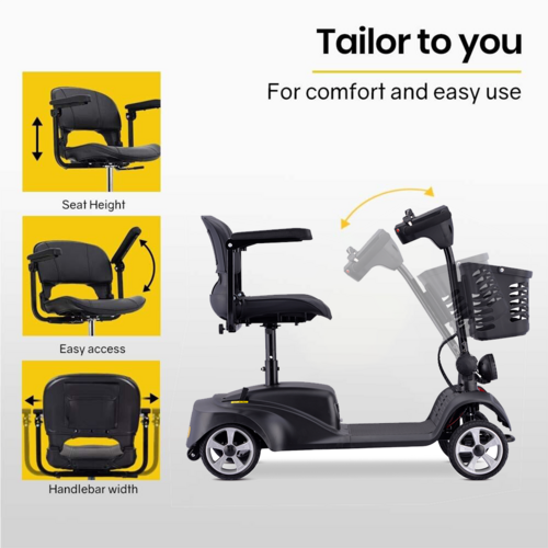 Load image into Gallery viewer, PORIYA Electric Mobility Scooter Electric Motorised Power Portable Folding 30KM Range