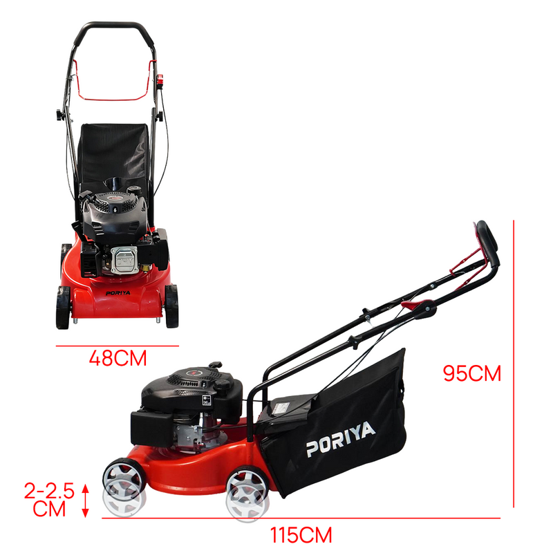 Load image into Gallery viewer, PORIYA Lawn Mower 16" 4 Stroke Engine oil Powered Hand Push Engine Lawnmower