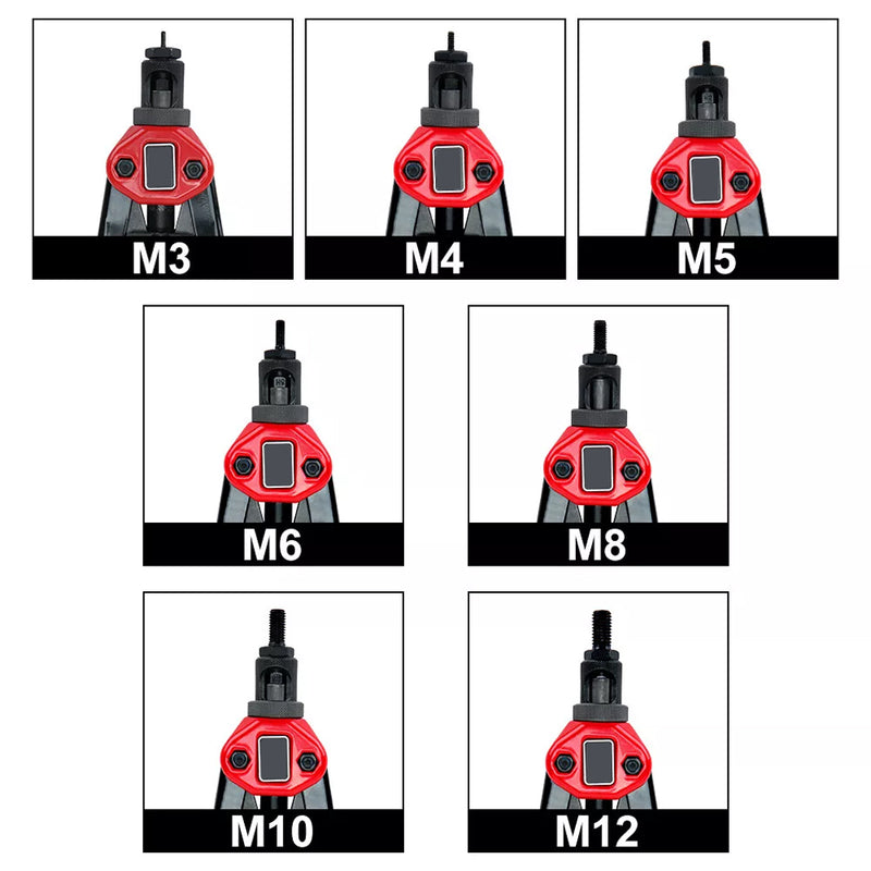 Load image into Gallery viewer, PORIYA Heavy Duty 1660pcs Nutsert Tool Kit Rivnut Riveter Rivet Nut Gun M3-12 Mandrels