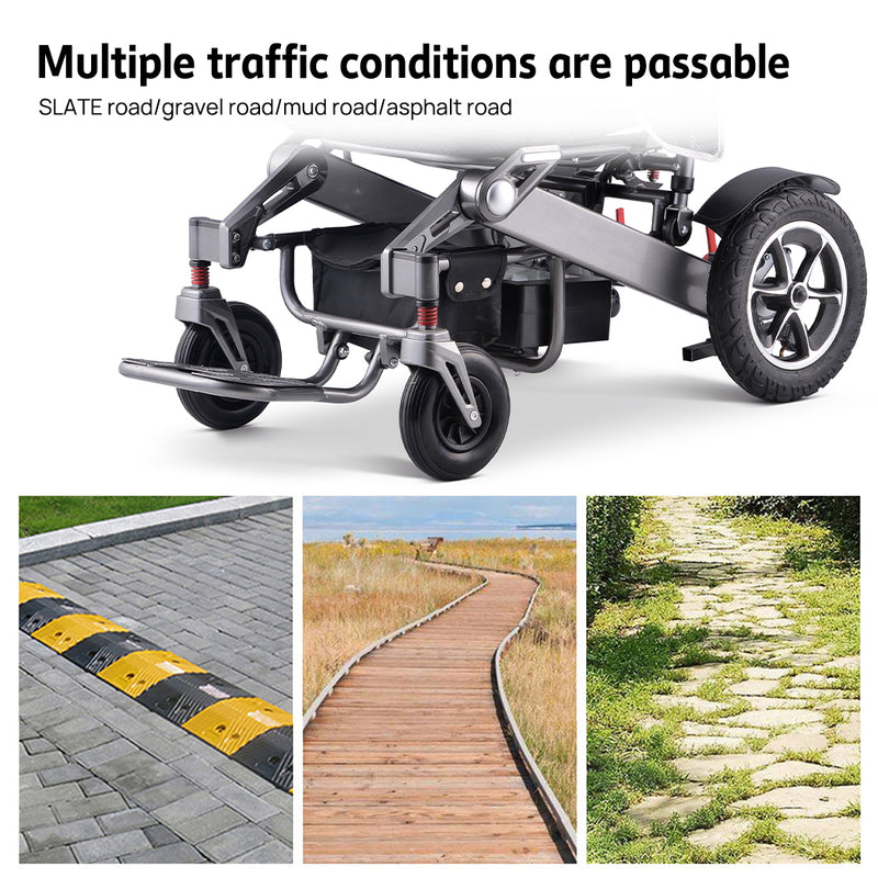 Load image into Gallery viewer, 600W Electric Wheelchair Folding Lithium Power Motorised Foldable w/ Basket