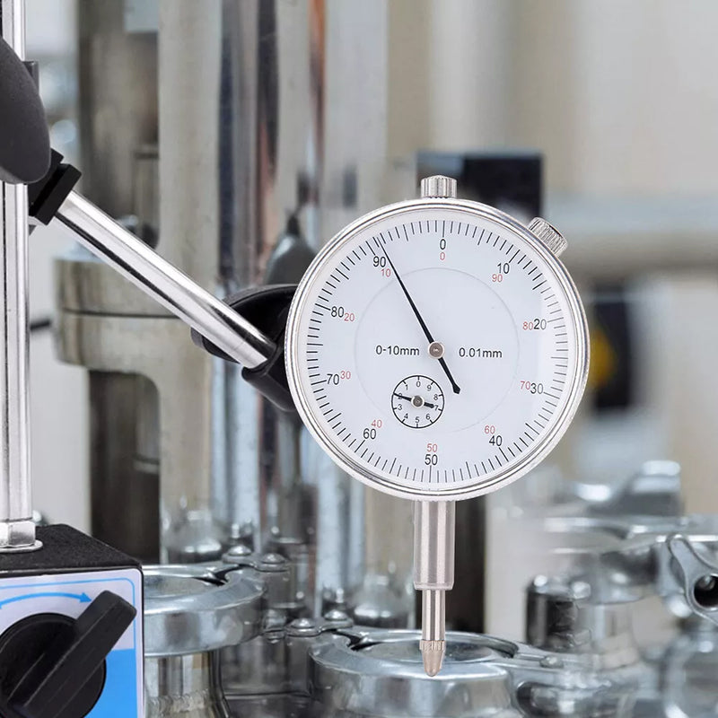 Load image into Gallery viewer, PORIYA 0-10mm Dial Indicator Gauge With Magnetic Base 60KG Pull 22 Indicator Point Set