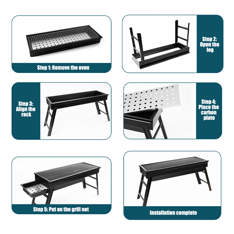 Load image into Gallery viewer, PORIYA Charcoal BBQ Grill Portable Smoker Barbecue Outdoor Foldable Camping Set AU