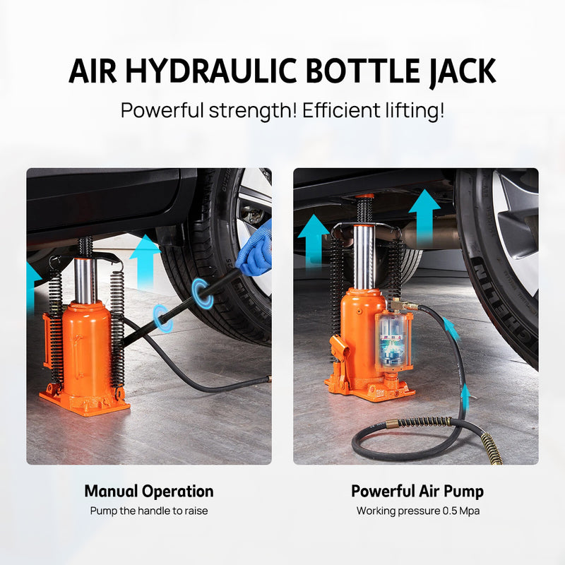 Load image into Gallery viewer, PORIYA 20 Ton Air & Manual Hydraulic Bottle Jack Heavy Car Truck Lift Heavy Duty Steel