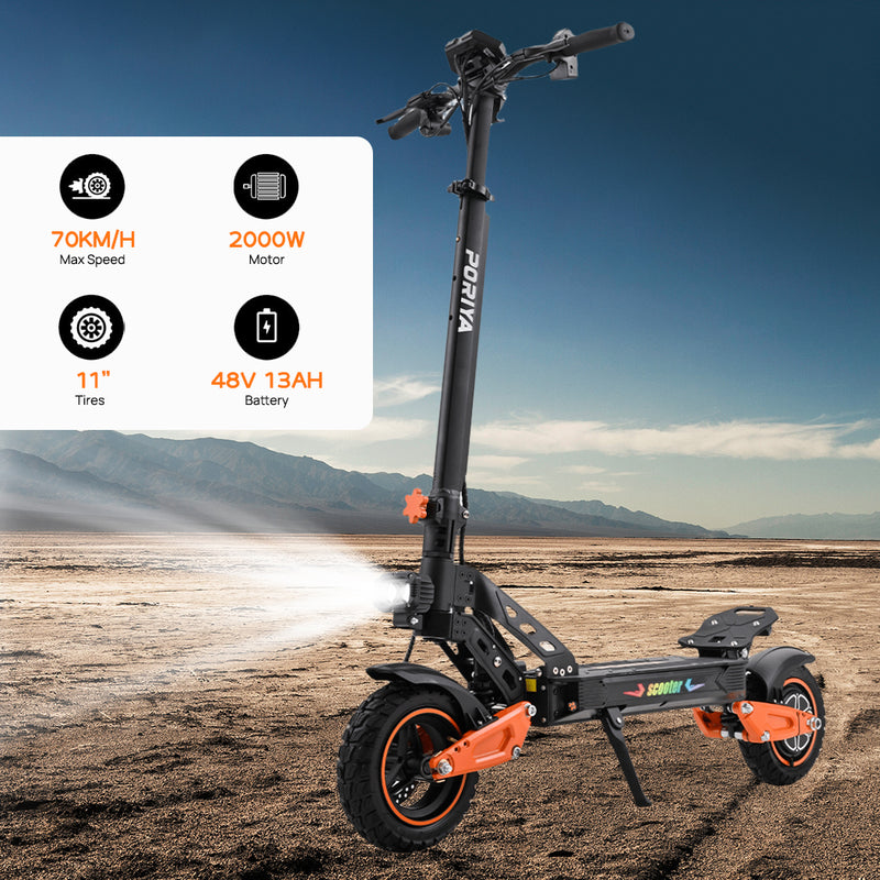 Load image into Gallery viewer, PORIYA Electric Scooter 2000W 70KM/H 60KM Foldable Portable Adult Off Road E-Bike
