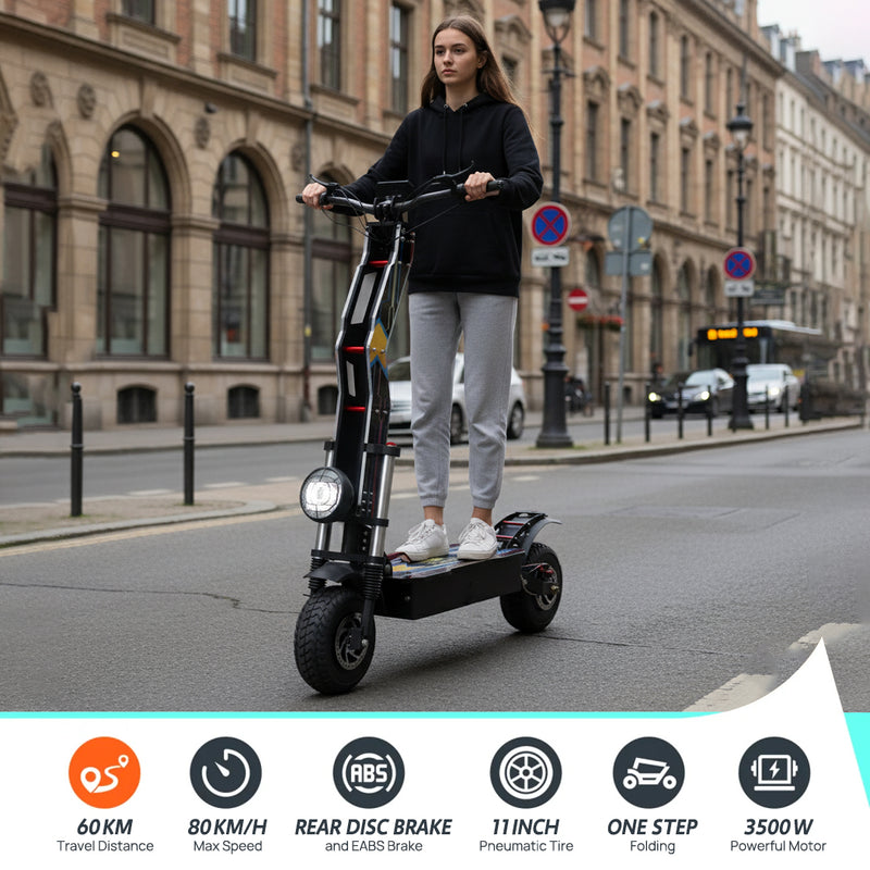 Load image into Gallery viewer, Electric Scooter NFC Start 3500W 80KM/H OFF Road Adult Foldable RGB E-Bike