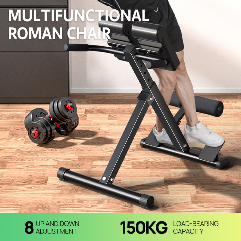 Load image into Gallery viewer, PORIYA Roman Chair for Hyperextension Core Workouts Adjustable Home Gym Bench