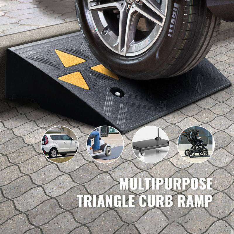 Load image into Gallery viewer, PORIYA Heavy Duty Rubber Curb Ramp Driveway Ramp for Curb 50x28x8cm 15 tons Capacity