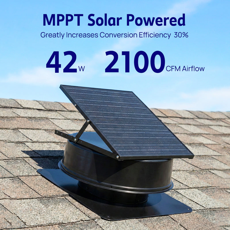 Load image into Gallery viewer, PORIYA Roof Solar Fan V3 Powered Exhaust Fan 42W 18VDC Whirlybird 2026 Model