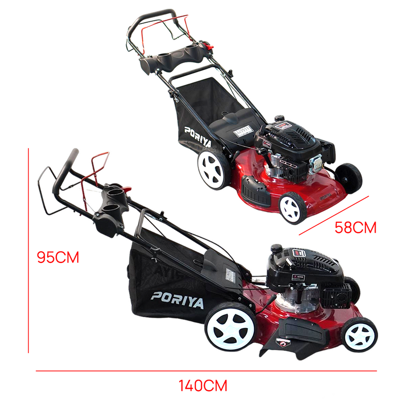 Load image into Gallery viewer, PORIYA 20" Self-Propelled Lawn Mower 220cc 4-Stroke Engine oil Push Lawnmower