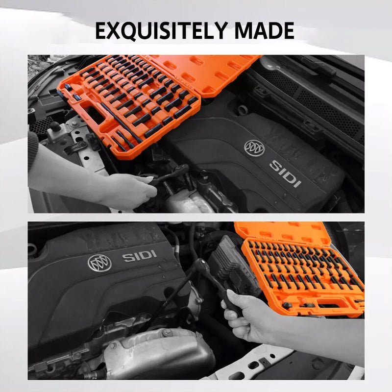 Load image into Gallery viewer, PORIYA 50Pc 3/8" Drive Impact Socket Set Ratchet Wrench Metric SAE Deep Short Sockets