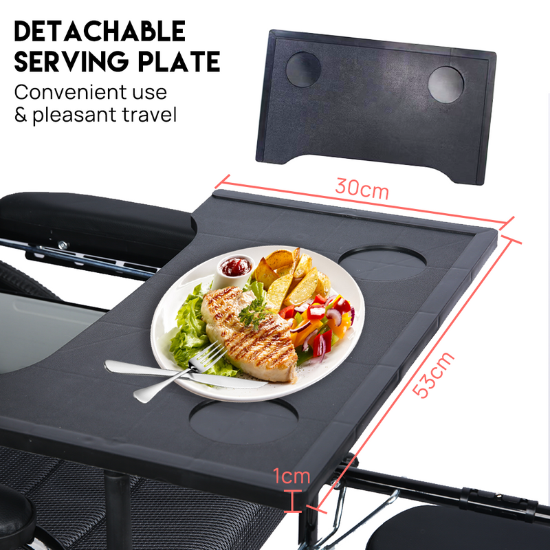 Load image into Gallery viewer, PORIYA 24" Lightweight Foldable Wheelchair 6-Level Recline w/ Dining table Safety Belt