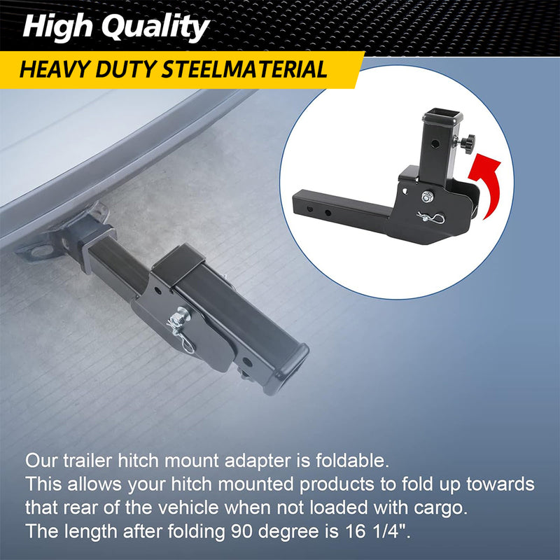 Load image into Gallery viewer, PORIYA Trailer Hitch Folding 2" Trailer Hitch 500LB Capacity Shank Mount Cargo Adapter