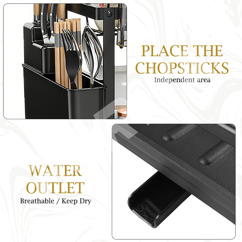 Load image into Gallery viewer, PORIYA Large Capacity Dish Drainer Carbon Steel Dish Drying Rack Drainboard Dish Rack