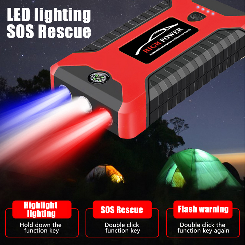 Load image into Gallery viewer, PORIYA 99800mAh Portable Car Jump Starter Booster 12V 1000A Battery Charger Power Bank