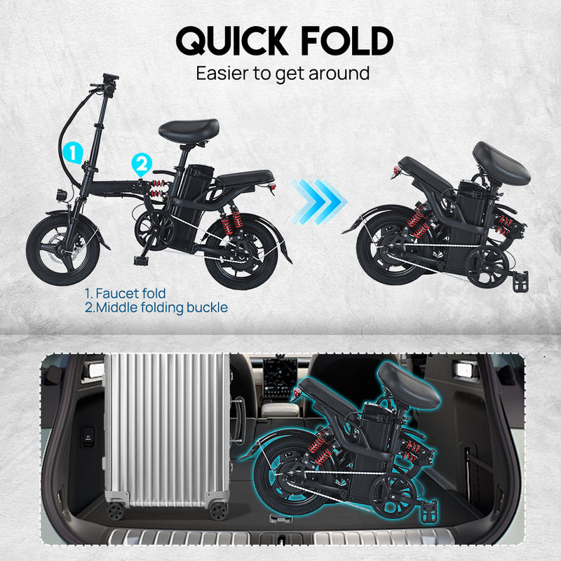 Load image into Gallery viewer, PORIYA Foldable Electric Bicycle 1000W 50KM/H Protable Commuter Travel Bicycle E Bike 48V