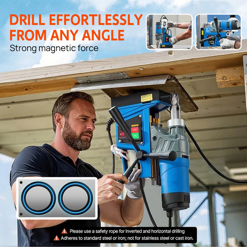 Load image into Gallery viewer, PORIYA Magnetic Drill 1450W 12500N Portable Mag Drill Press 850RPM