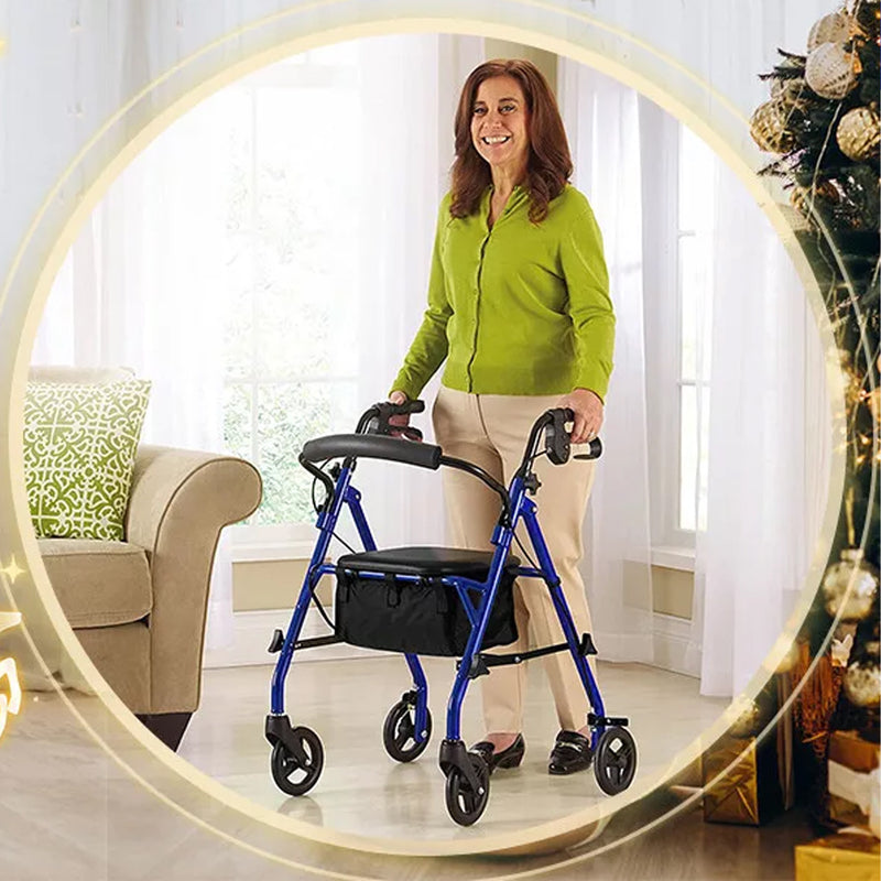 Load image into Gallery viewer, Classic Rollator Walker Lightweight Folding Mobility Walking Rollator Walker