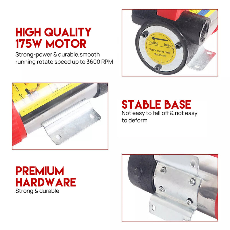 Load image into Gallery viewer, PORIYA 12V Diesel Transfer Pump Extractor Oil Fuel Electric Bowser Auto Car DC 45L/min
