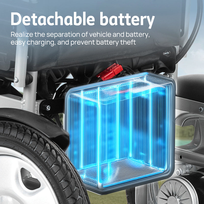 Load image into Gallery viewer, Electric Wheelchair Folding Long Range Motorised Foldable Armrest Free Flip