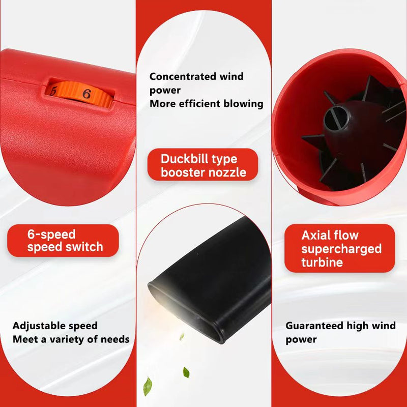 Load image into Gallery viewer, 2800W 21V Cordless Leaf Blower Handheld 6-speed Garden Cleaner Tool with Battery