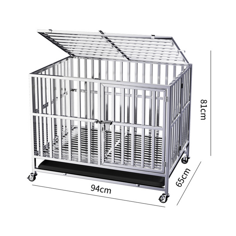 Load image into Gallery viewer, PORIYA 37" 30" Dog Cage Crate Large Kennel Pet Cage Cat Puppy Foldable Metal Cage