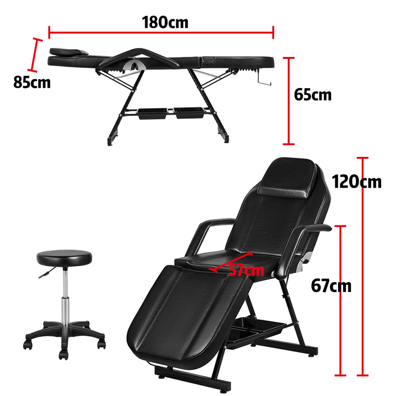 Load image into Gallery viewer, PORIYA 180CM Massage Table Portable Massage Bed 3 Folding Beauty Chair Therapy