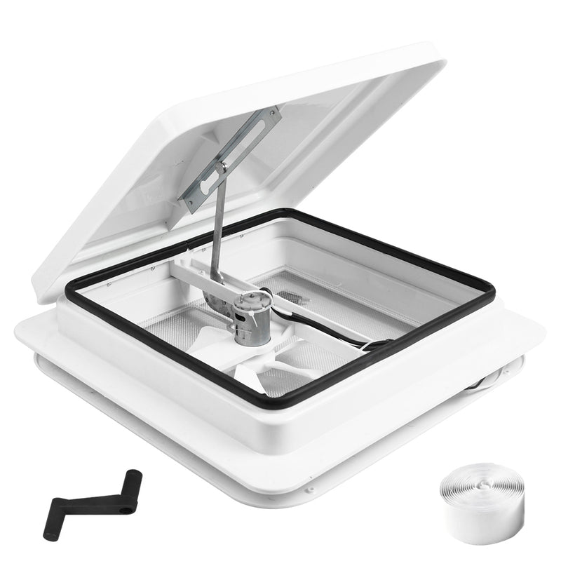 Load image into Gallery viewer, PORIYA Caravan Roof Vent 12V Fan RV Shower Hatch 355x355mm Flyscreen Motor Home