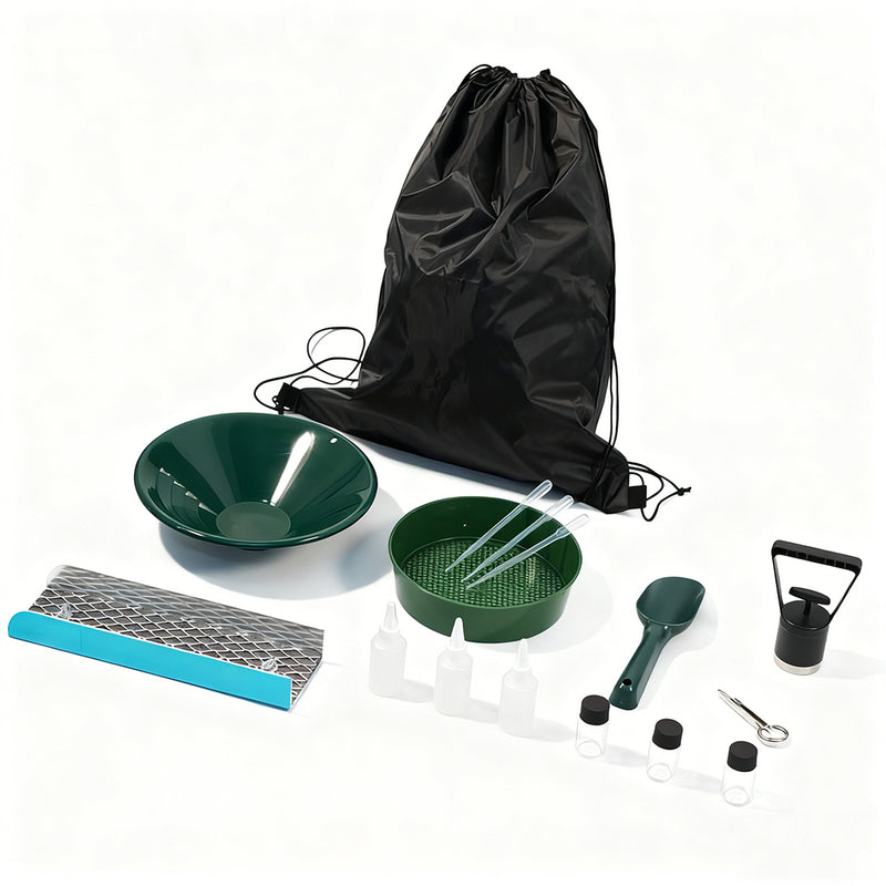 Load image into Gallery viewer, PORIYA Gold Panning Kit With Sluice Box 12" Aluminum Gold Mining Equipment 16 PC