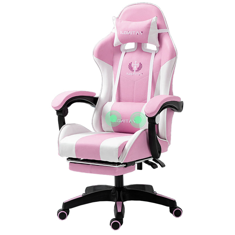 Load image into Gallery viewer, PORIYA Gaming Office Chairs 2-Points Massage Racing RGB LED Leather w/ Footrest